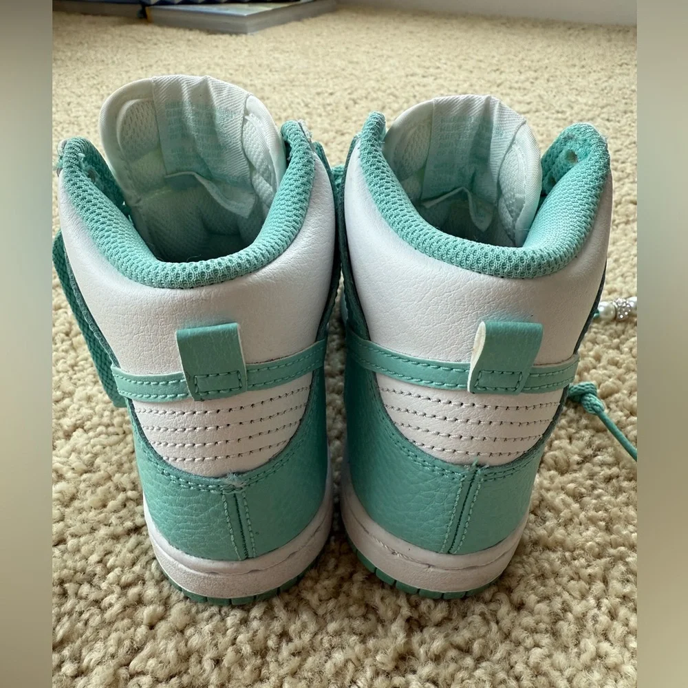 Nike Kids High-Top Sneakers Teal and White